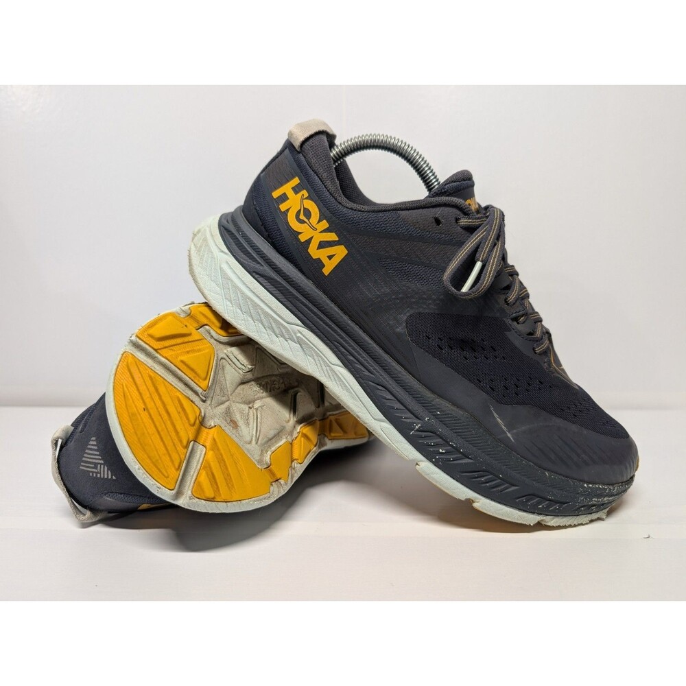 Hoka One One Stinson ATR 6 Men's Shoes Sz 9.5 Navy Blue Lace Up Sneakers